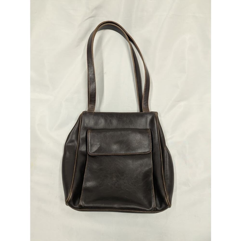Vintage Partners Dark Brown Bag Purse Handbag Shoulder Bag Leather
